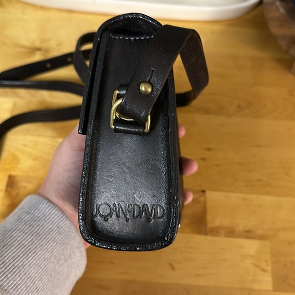 Vintage Joan & David Small Leather Crossbody Chocolate Brown - Picture 2 of 6